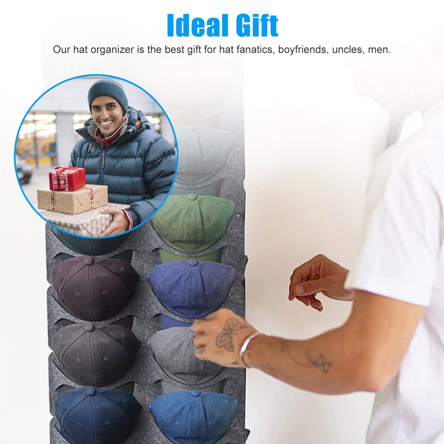 14 Hat Rack Organizer Baseball Holder Storage Hanger Door Wall Coat Caps Stands