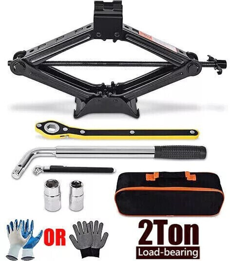 2 Ton Scissor Jack Handle Crank Wheel Lug Wrench Tool Kit Car Garage Tire✨