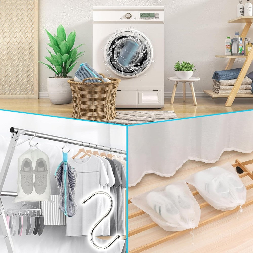 2 Pack Reusable Shoe Washing Machine Bag Laundry Shoe Bag for Washer and Dryer