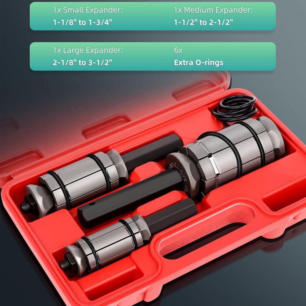 3-Piece Tail Pipe Expander Set – High Strength Steel Exhaust Pipe Expander Kit with Storage Case
