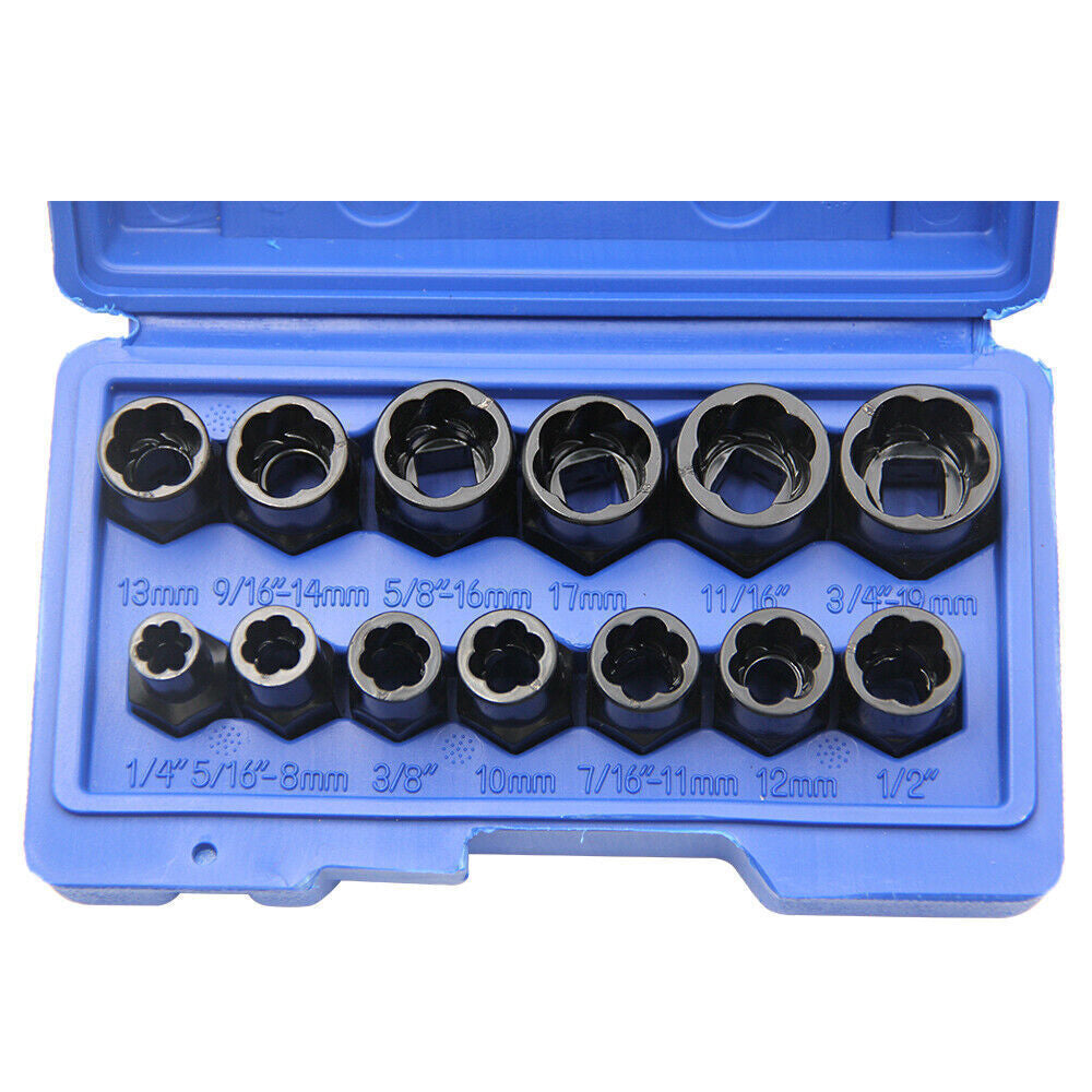 Heavy Duty Impact Bolt Extractor Kit – Nut Remover Socket Set for Rusted or Worn Fasteners
