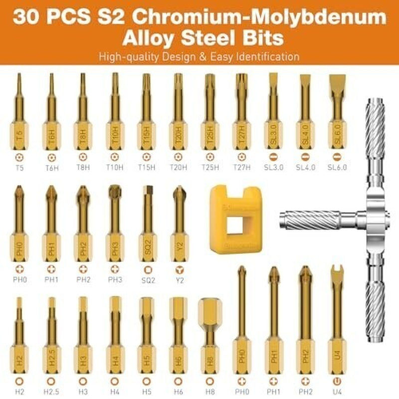 Screwdriver 30 in 1, Magnetic Screwdriver Set with T Ratchet Handle Repair Tool