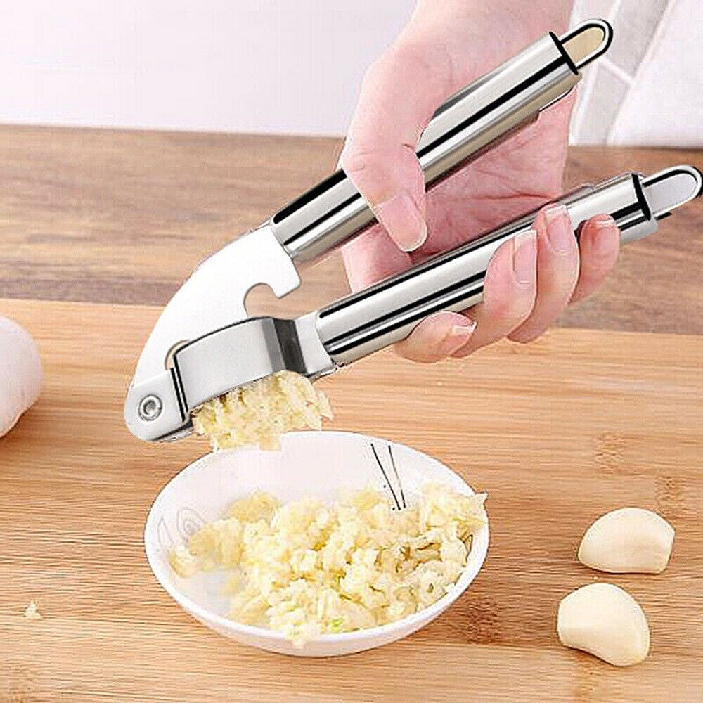 Garlic Press Crusher Squeezer Masher Mincer Stainless Steel Manual Kitchen Tool