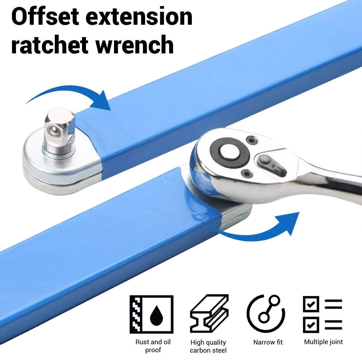 Offset Extension Wrench Set Ratchet Spanner Wrench with Extender Adapter Fast