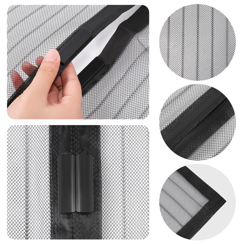 Magnetic Screen Door Mesh Curtain Heavy Duty Mosquito Net Bug Hands Free Closer