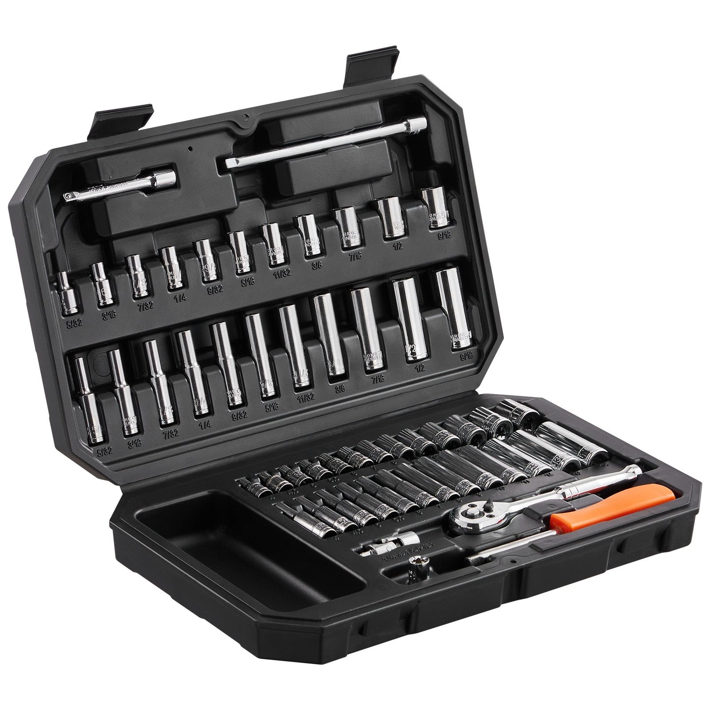 Socket Set 1/4 Inch Drive Socket and Ratchet Set 6-Point 54 Pcs Tool Set