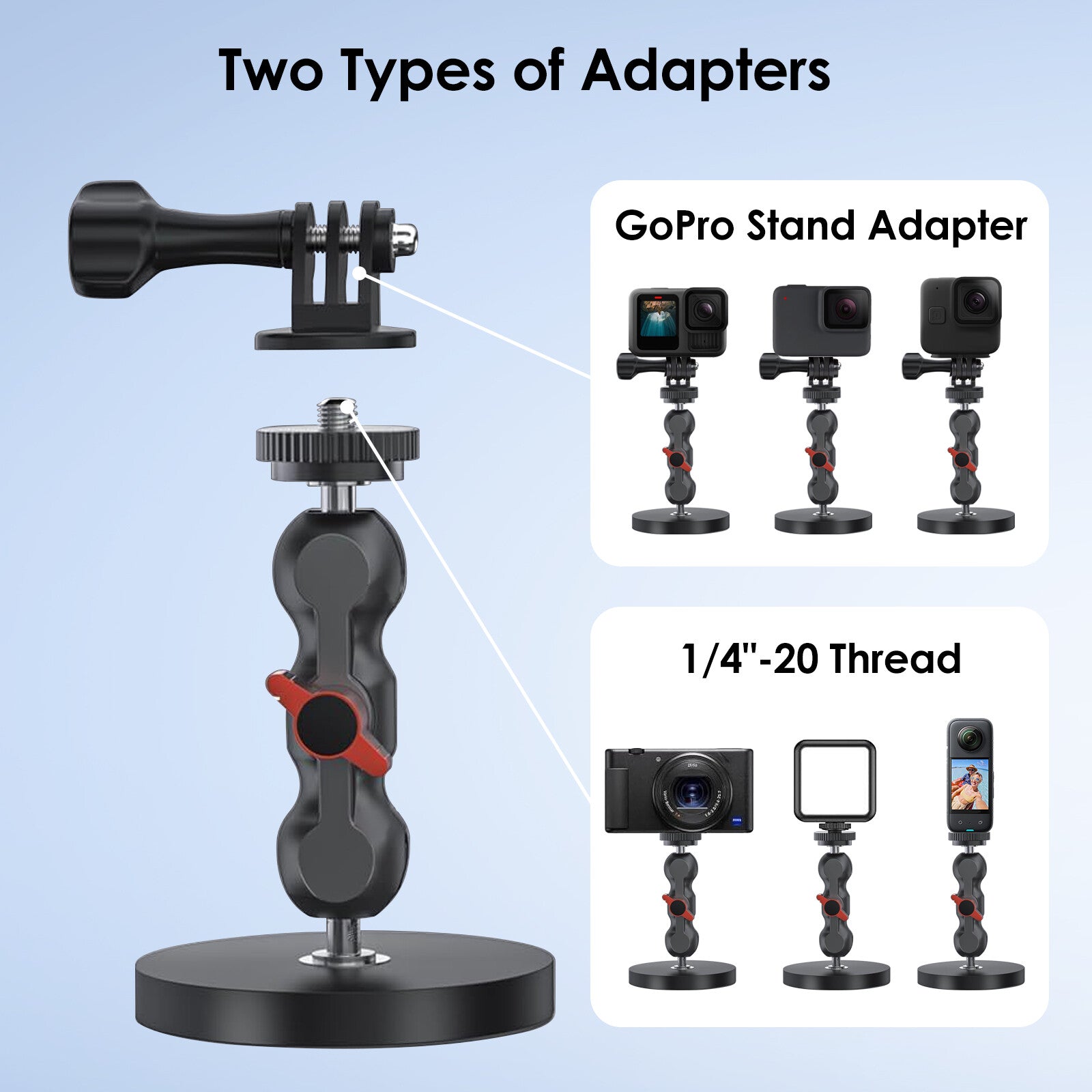 Magnet Camera Mount Magnetic Suction Cup Mount for Gopro 13/12 DJI Osmo Action