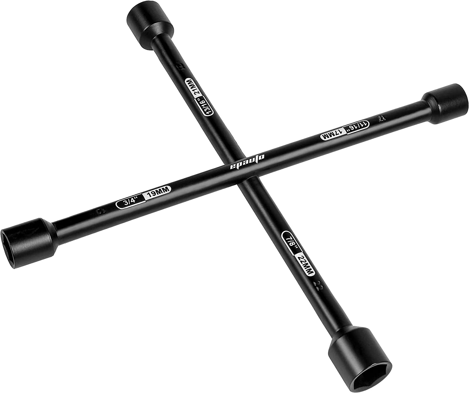  Black Heavy Duty Universal Lug Wrench 4-Way Cross Wrench 14"