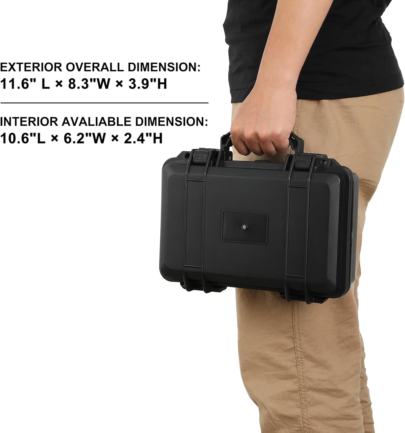 Portable Tool Box with Shock- Proof Sponge Waterproof Hard Case with Foam Insert 11.6"L×8.3"W×3.9"H