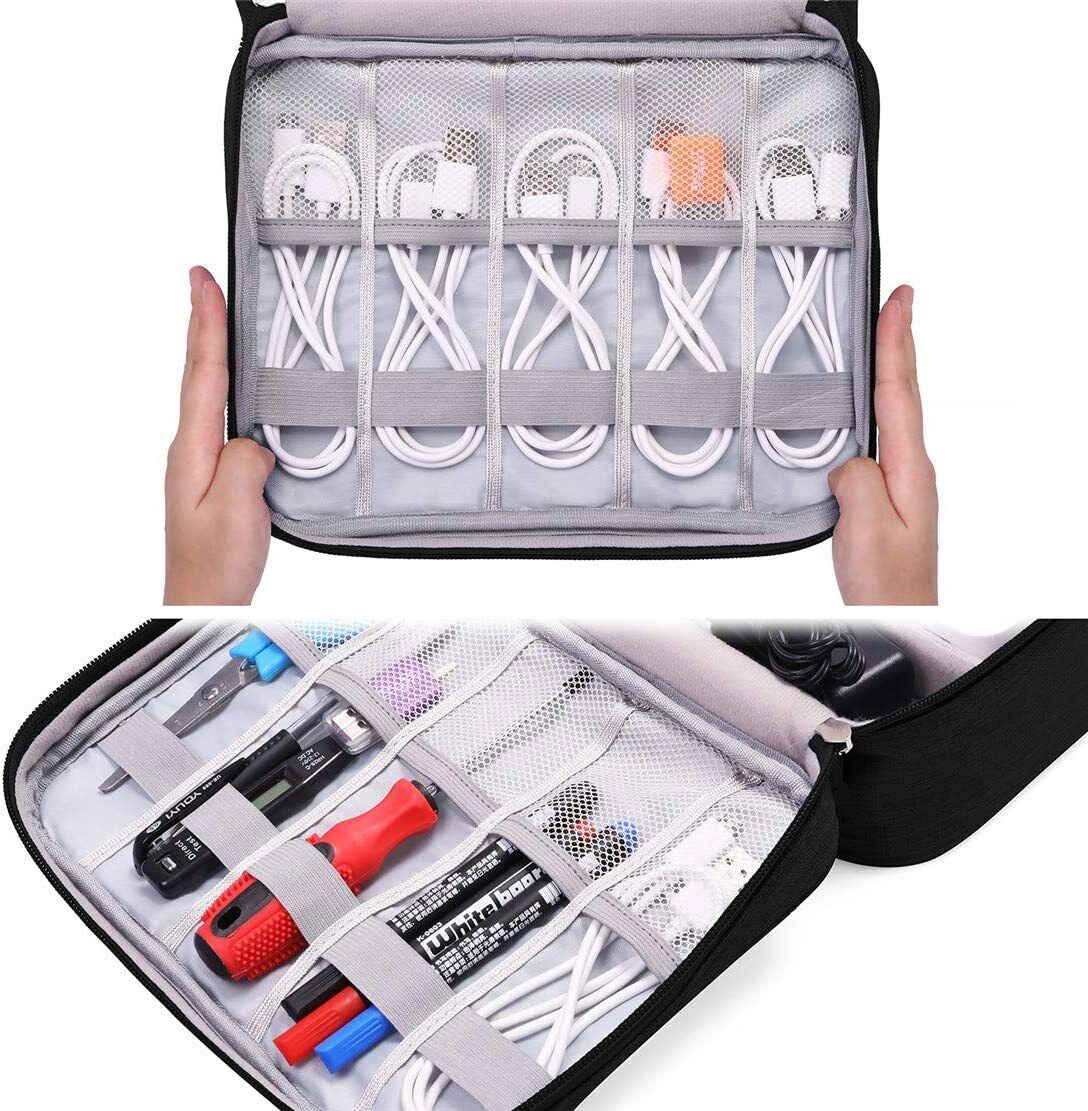 Portable Electronic Organizer Travel Cable Storage Bag Cord Case Accessories 