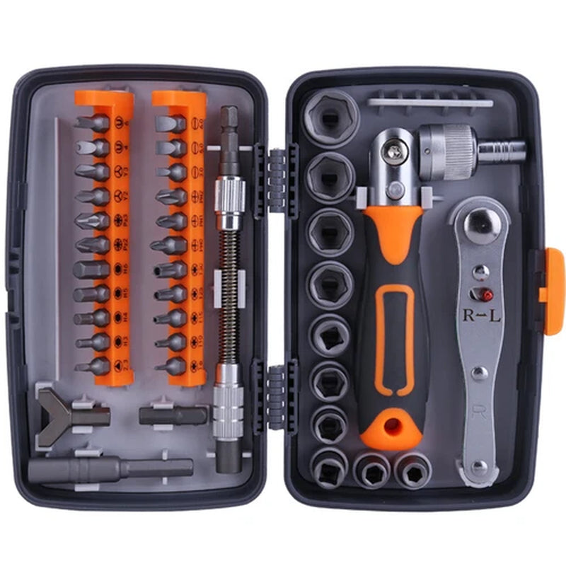 38Pcs Mini Mechanics Tool Set Socket Ratchet Screwdriver Wrench Repair Tool Kit