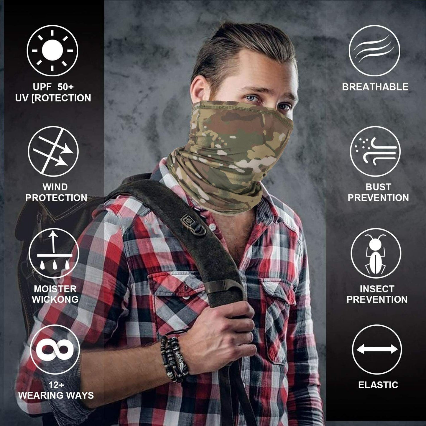 Neck Gaiter Cooling Face Mask Balaclava UV Protection Breathable Bandana Scarf