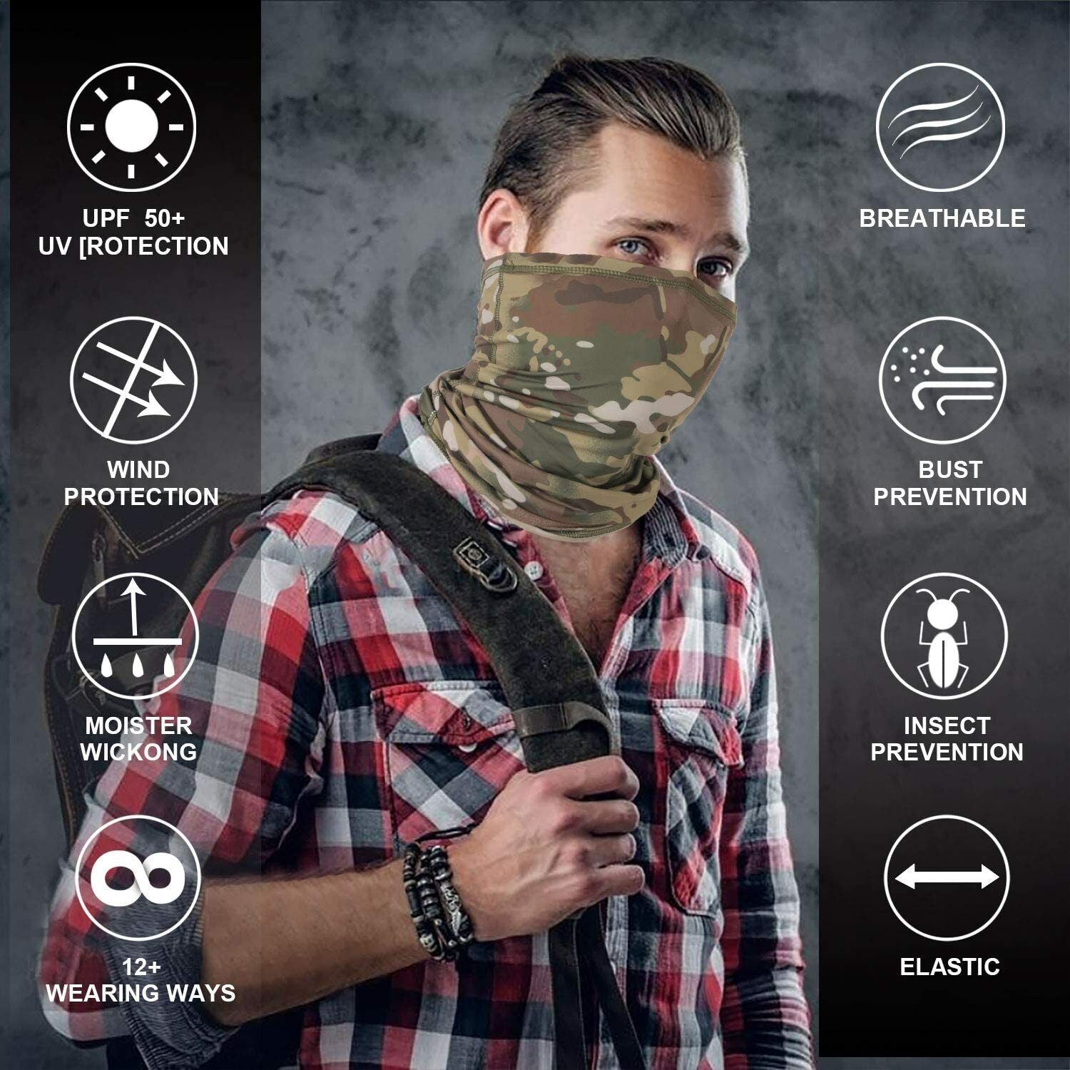 Neck Gaiter Cooling Face Mask Balaclava UV Protection Breathable Bandana Scarf