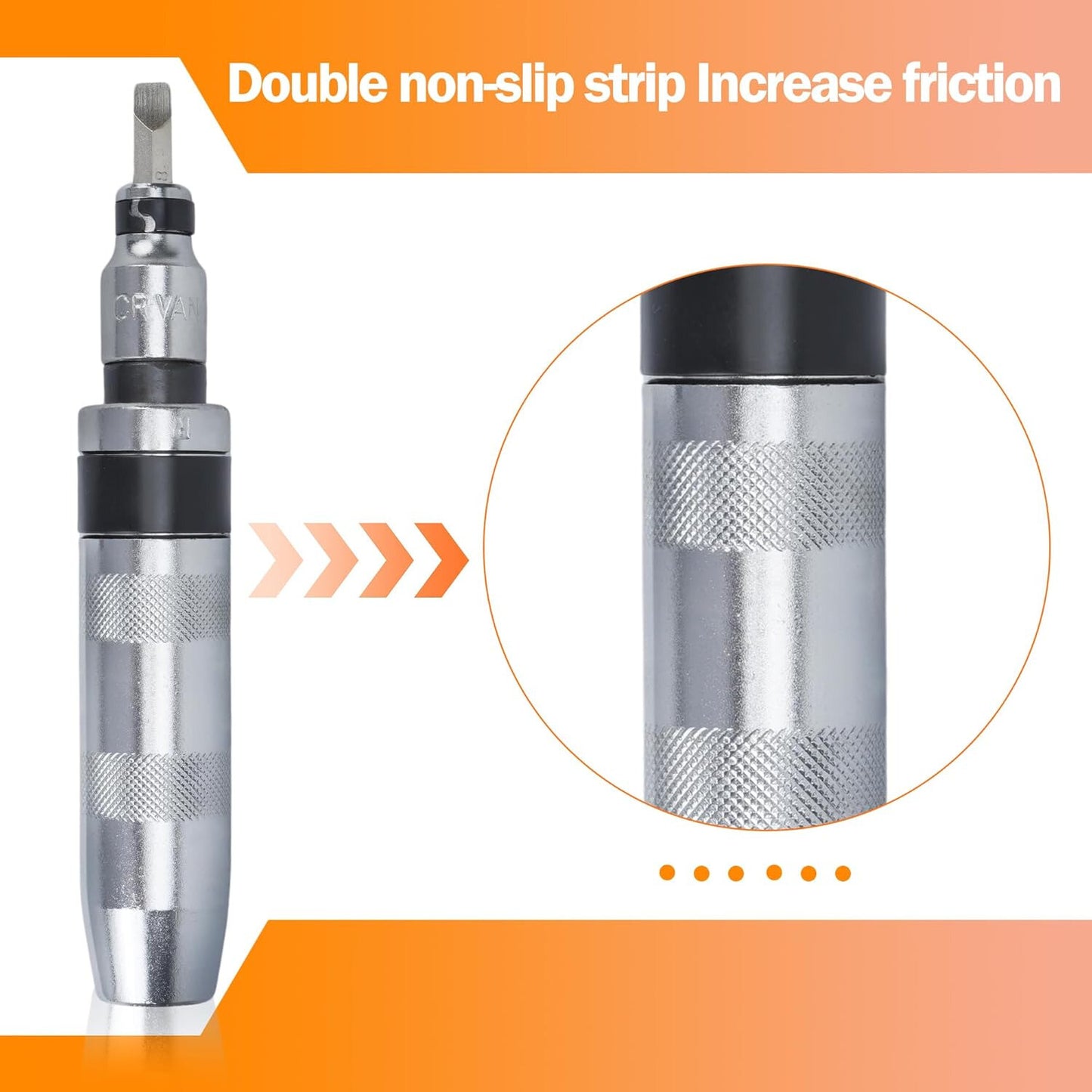 1/2" Impact Screwdriver, Manual Reversible Impact Driver Set with 13 Piece Hand