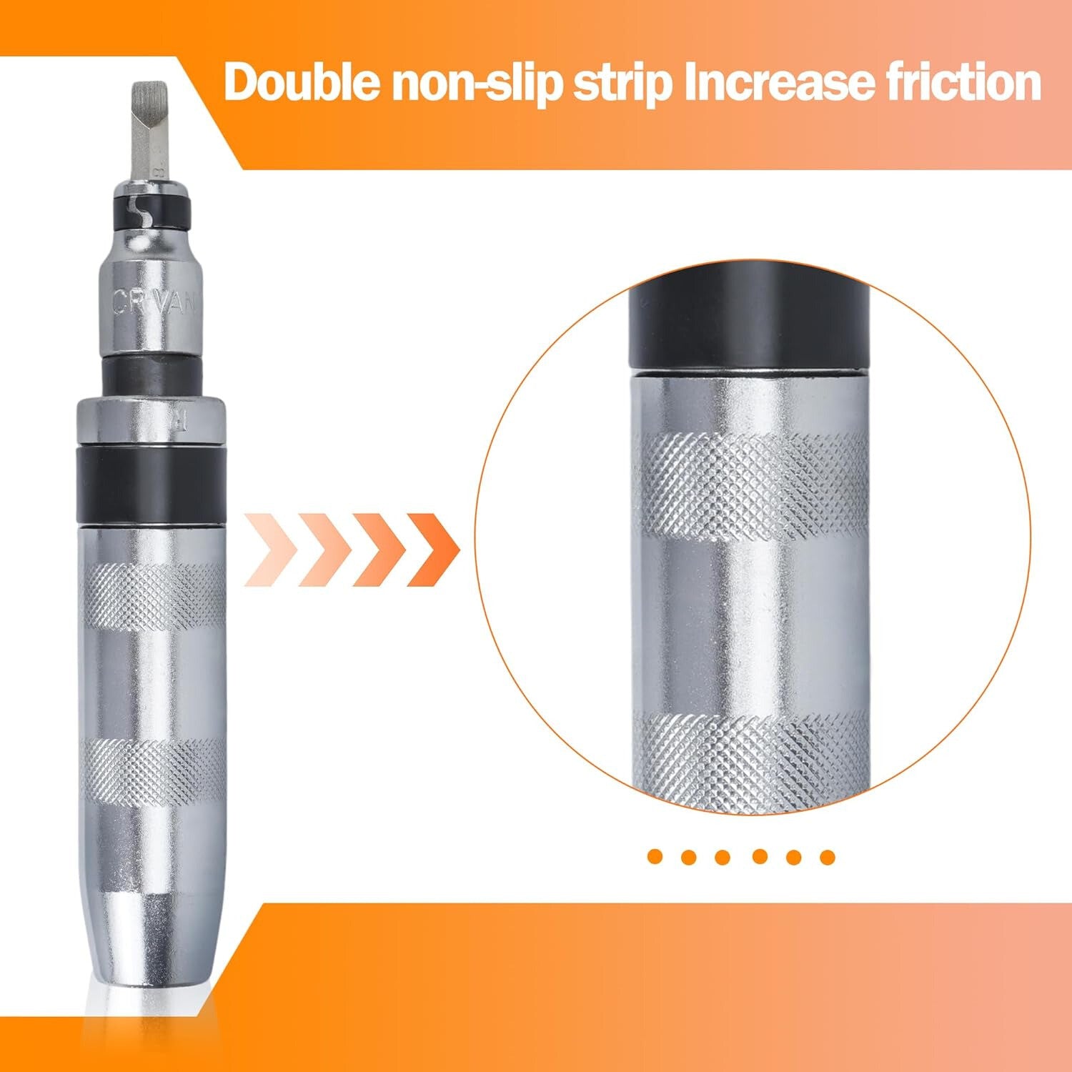 1/2" Impact Screwdriver, Manual Reversible Impact Driver Set with 13 Piece Hand