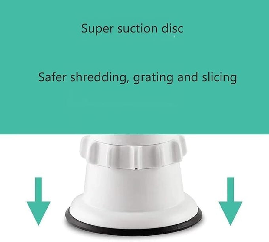 3-In-1 Manual Rotary Cheese & Vegetable Grater – Stainless Steel Blades with Suction Base