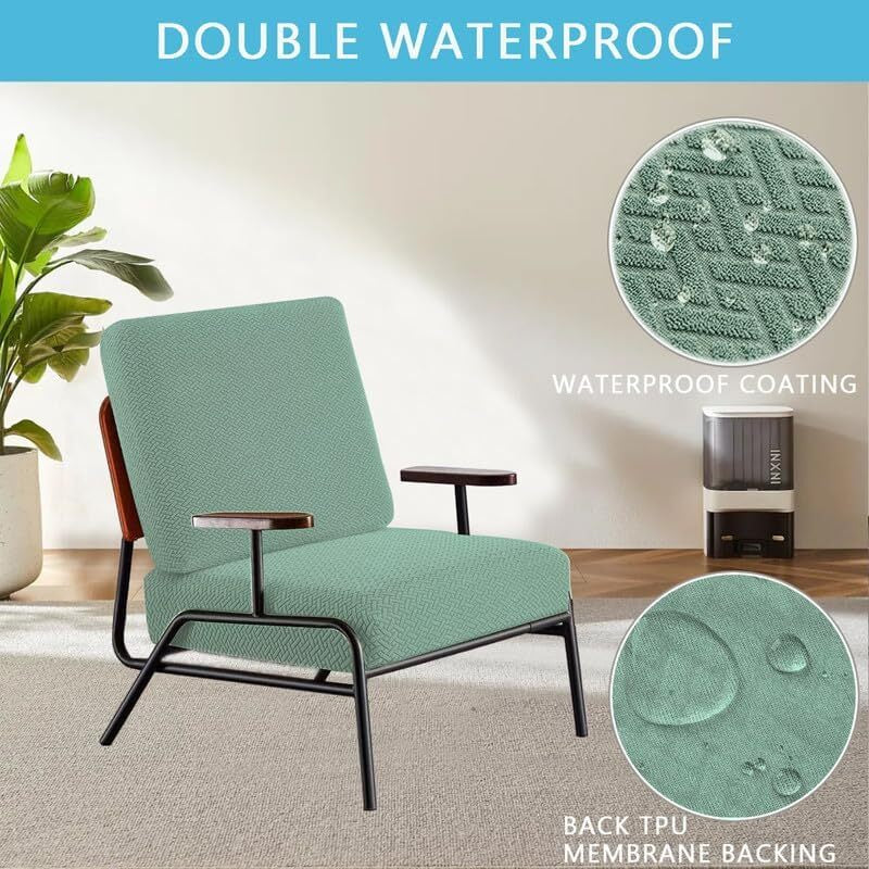 2pcs 100% Waterproof Patio Stretch Sofa Cushion Covers Outdoor Chair Cushion Covers