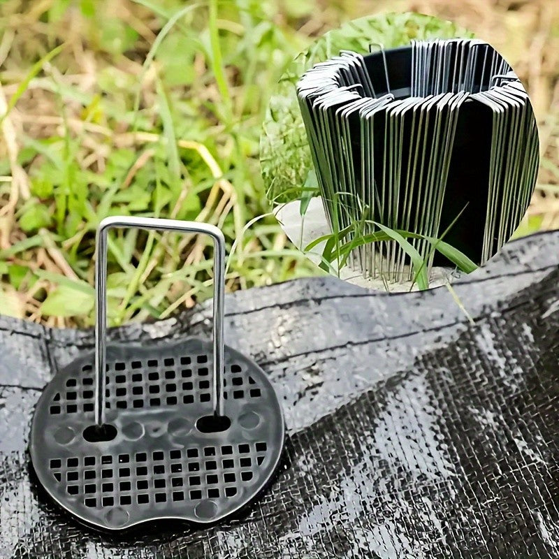 101 Pack Stainless Garden Stakes Landscape Staples Set with Mats& Precision Hook