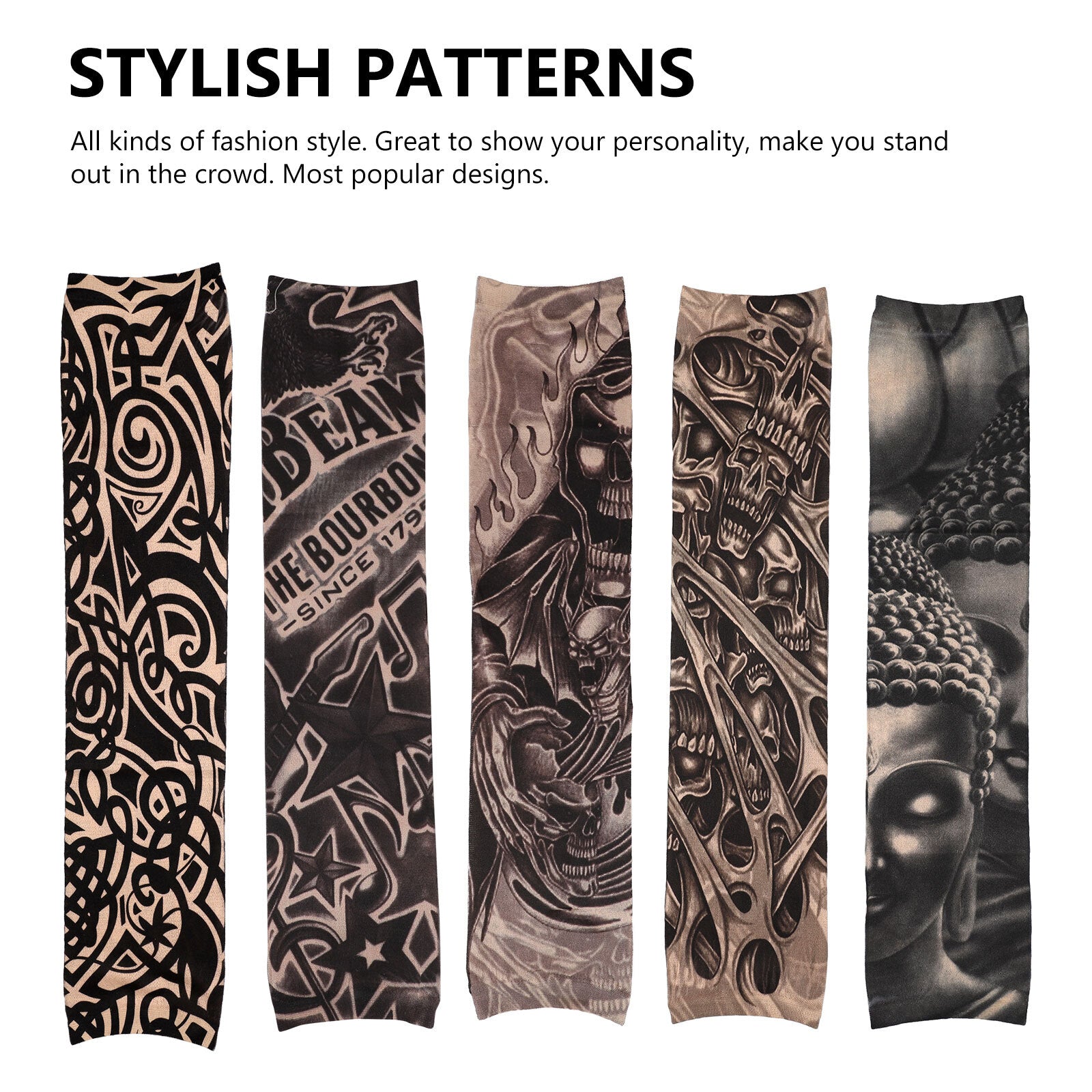 Slip-On Realistic Tattoo Arm Sleeves – UV Protection & Temporary Ink Style Arm Sleeve for Indoor Outdoor