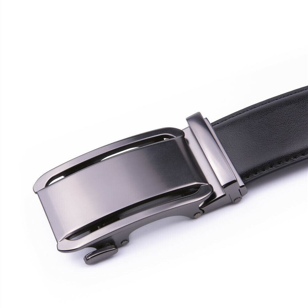 Men's Belt Men's Leather Ratchet Belt with Automatic Buckle