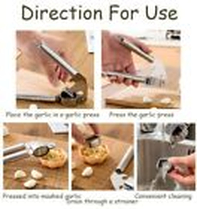 Garlic Press Crusher Squeezer Masher Mincer Stainless Steel Manual Kitchen Tool