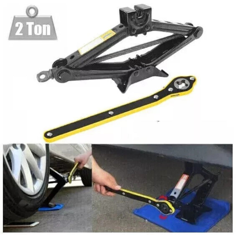 2 Ton Scissor Jack Handle Crank Wheel Lug Wrench Tool Kit Car Garage Tire✨