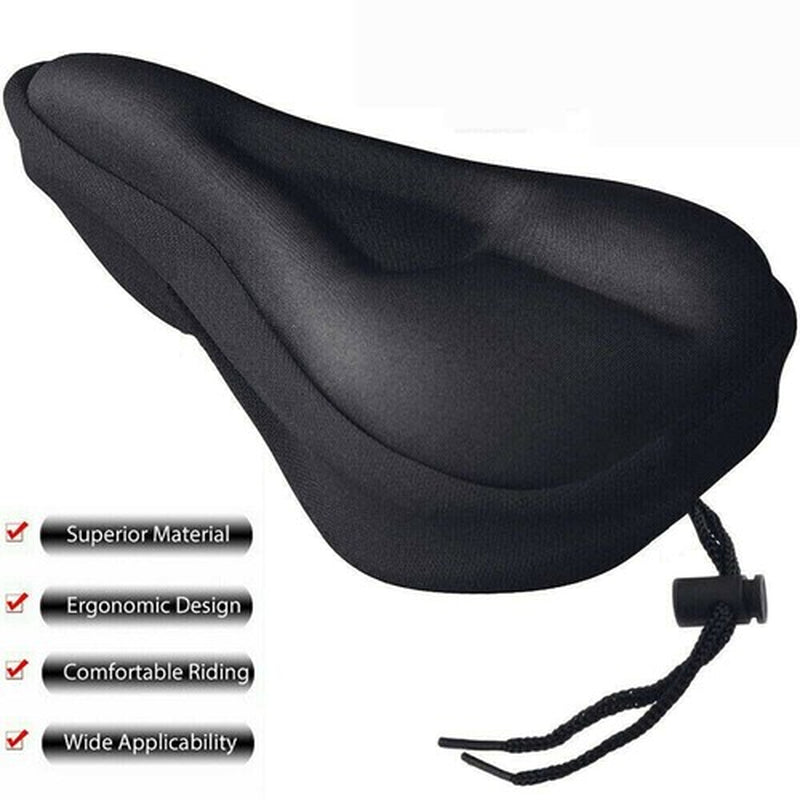 Bicycle Wide Seat Cover Gel Cushion Sporty Soft Padded for Mountain Bike Saddle