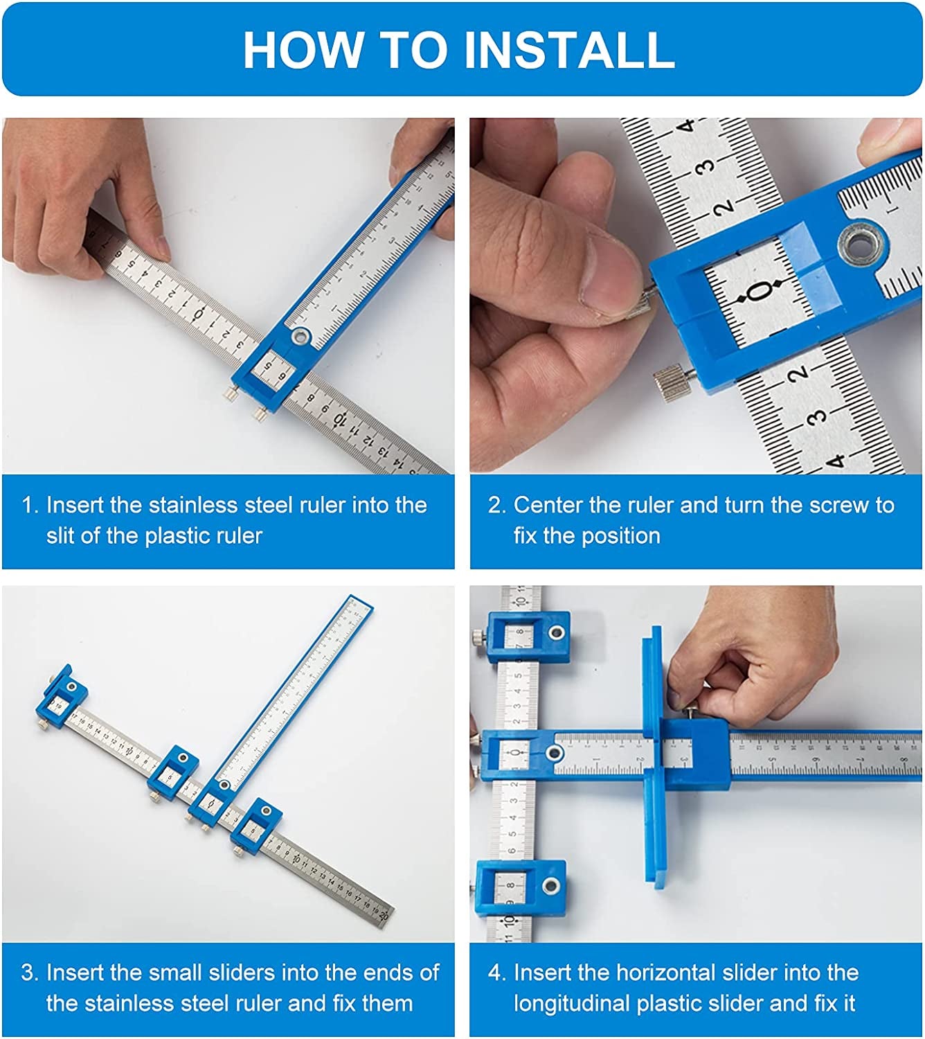 Cabinet Hardware Jig Guide for Installation of Handles Knobs on Doors and Drawer, Cabinet Template Tool for Handles and Pulls