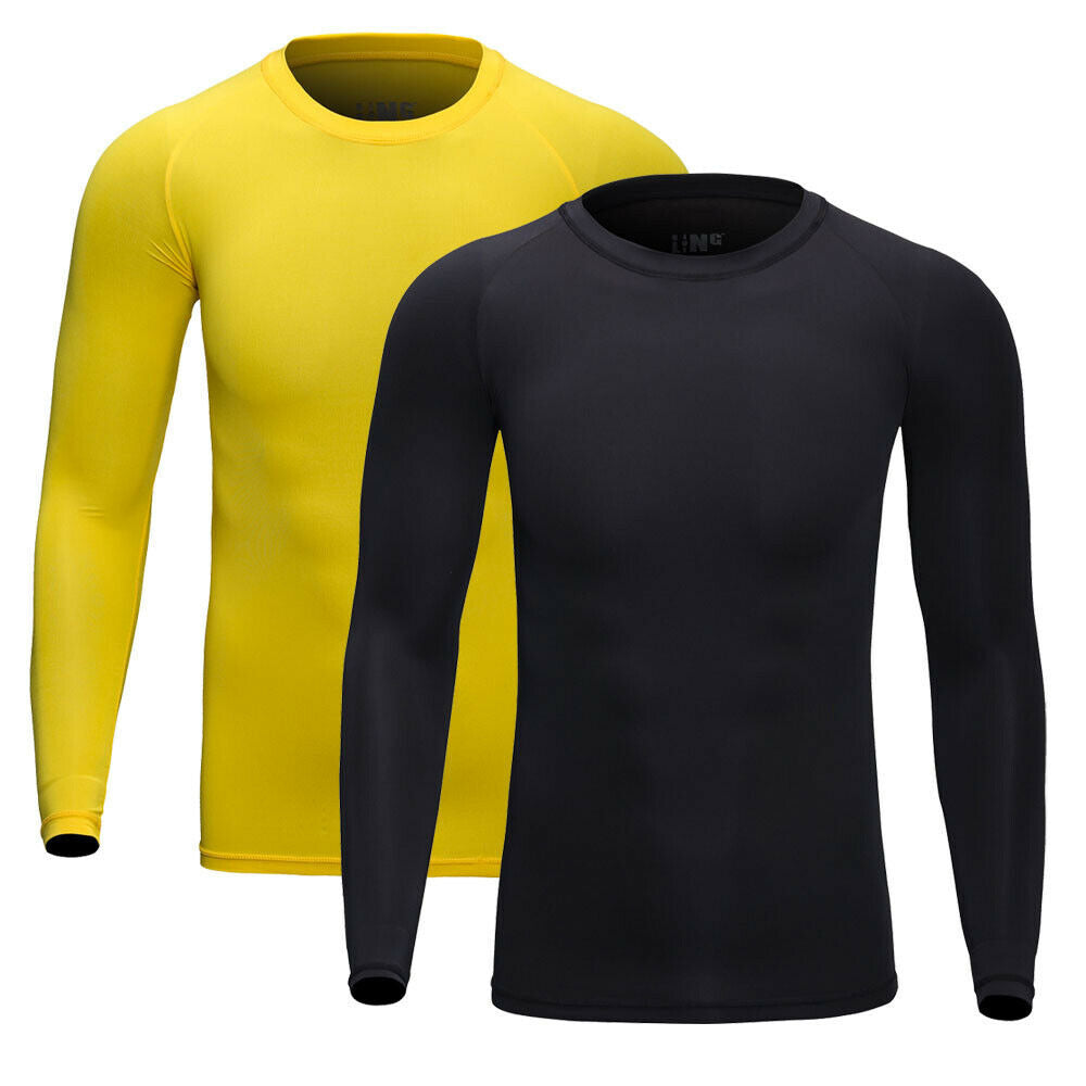 Mens Longsleeve Armour Base Layer Top Full Sleeve Gym Sports Shirt 