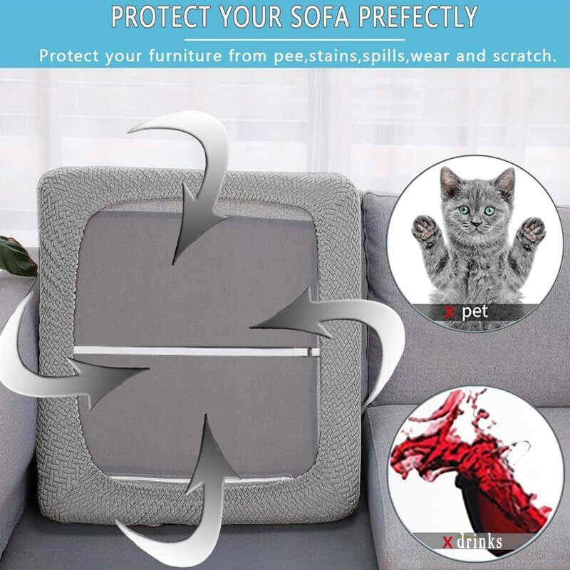 2pcs 100% Waterproof Patio Stretch Sofa Cushion Covers Outdoor Chair Cushion Covers