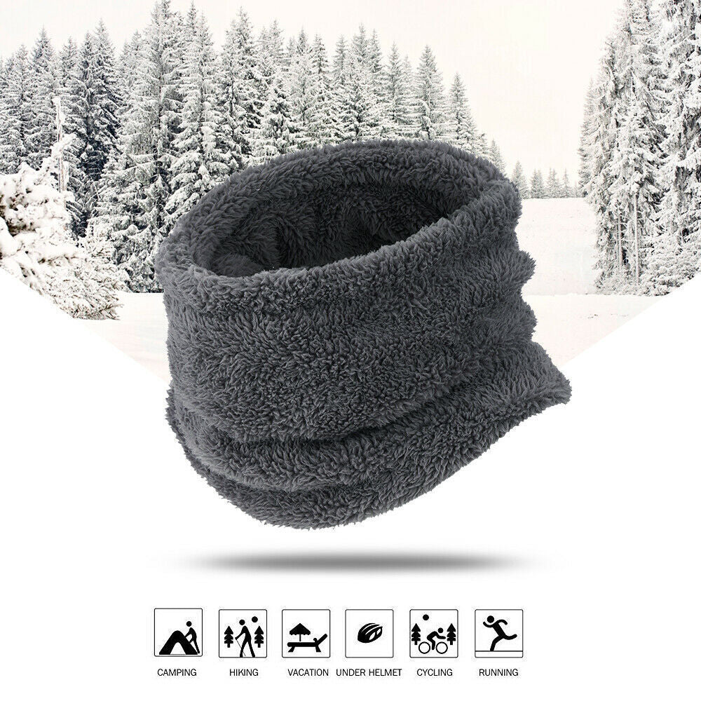 Men Women Fleece Neck Warmer Gaiter Scarf Winter Thick Windproof Ski Face Mask