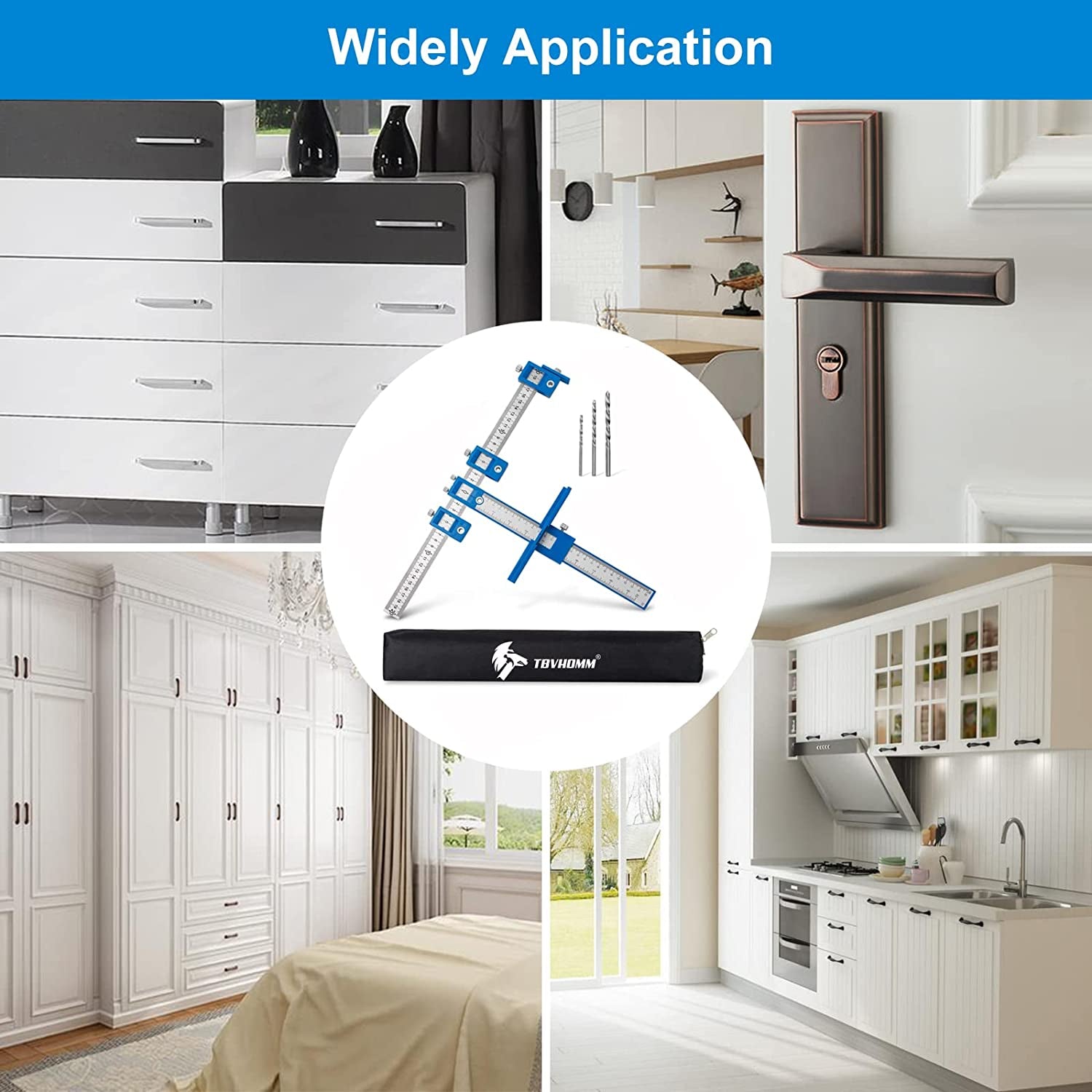 Cabinet Hardware Jig Guide for Installation of Handles Knobs on Doors and Drawer, Cabinet Template Tool for Handles and Pulls