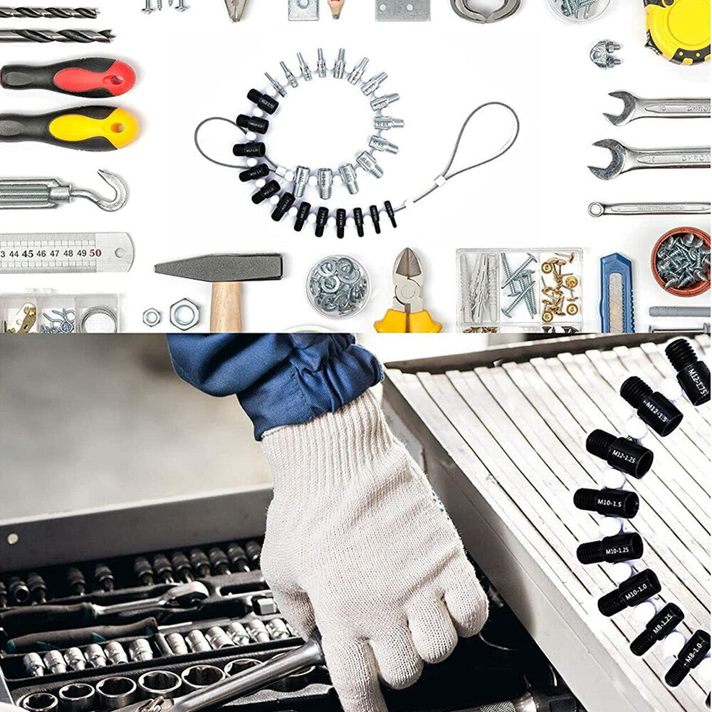 Nut and Bolt Thread Checker (Inch & Metric)- 26 Male/Female -14 Inch & 12 Metric