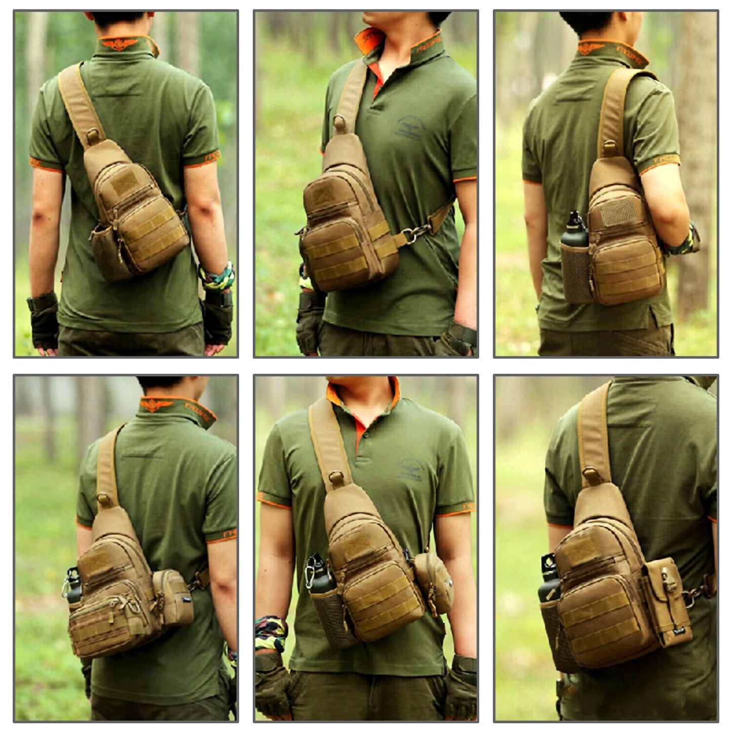 Men Outdoor Backpack Shoulder Sling Bag Chest Pack Sport Travel Hiking 