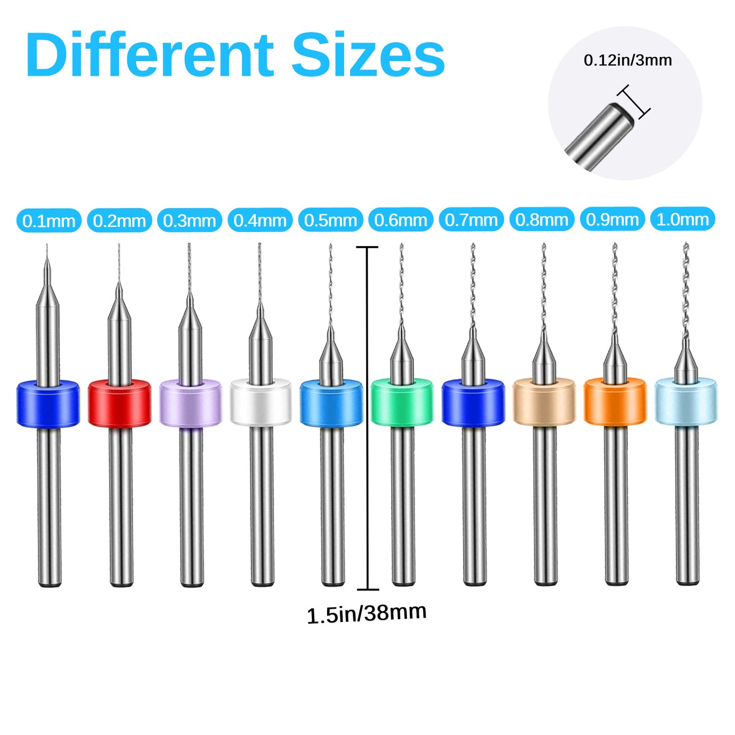 50PCS Precision PCB Drill Bits Set – Carbide Micro Drill for Circuit Boards & DIY Projects