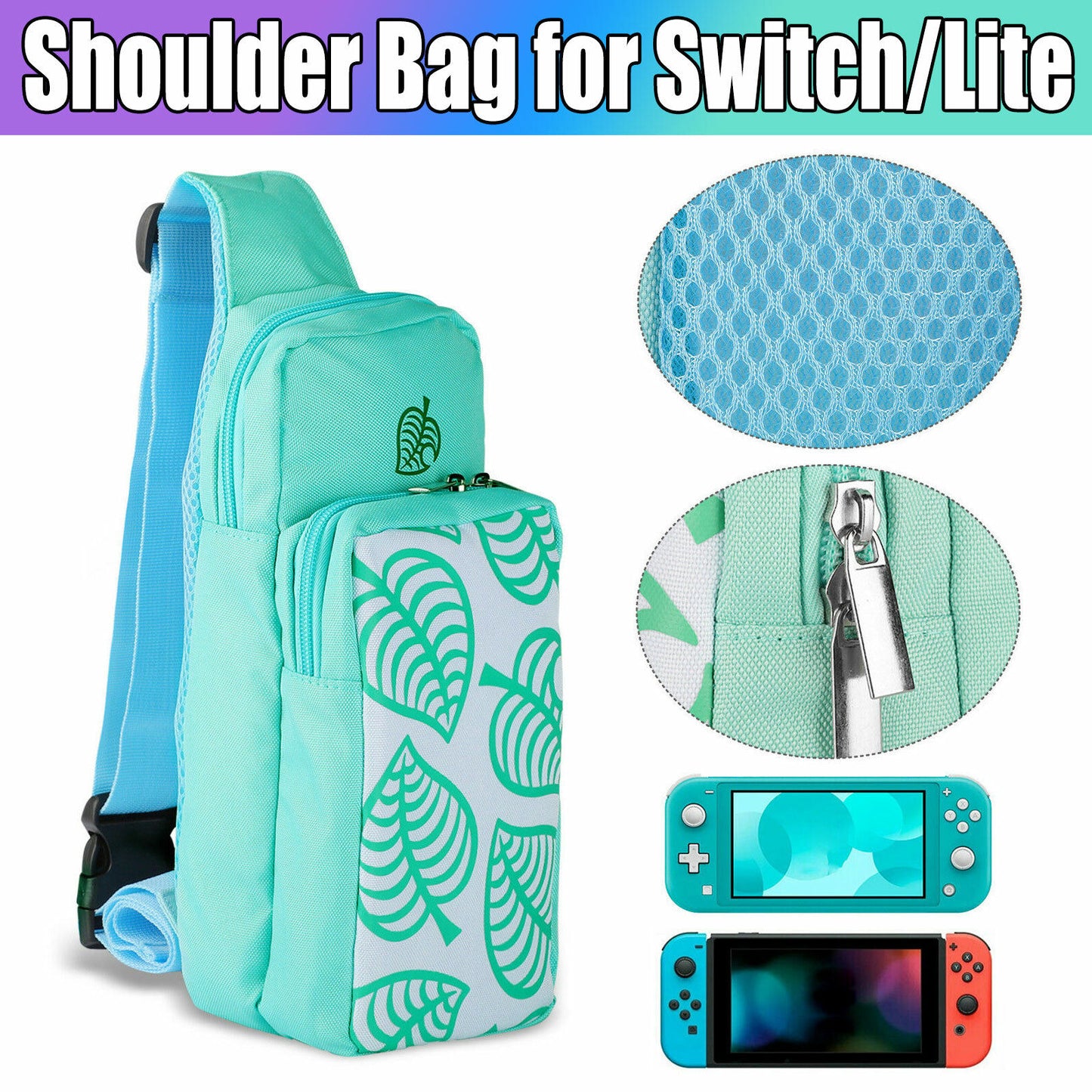 Portable Shoulder Bag Pouch Case for Nintendo Switch/Lite Animal Crossing Design