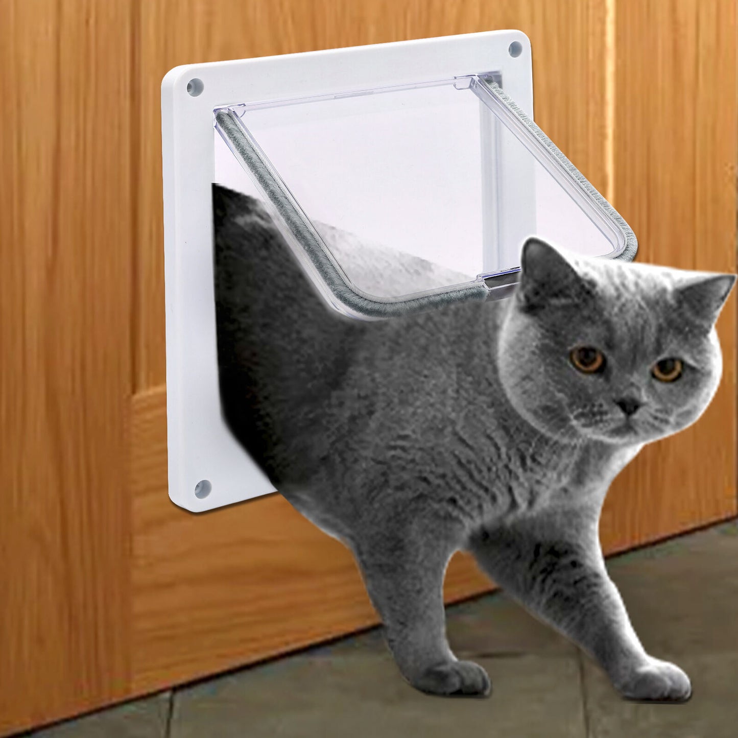  Pet Door for Cat Kitten Dog 4 Way Lock Lockable Safe Flap Door Durable 8"*7"