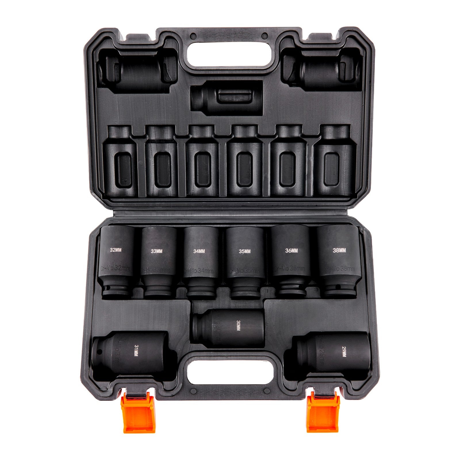 Impact Sockets Set 9Pcs 6-Point 1/2In Metric Drive Bit Ratchet Tool Kit 29-38Mm