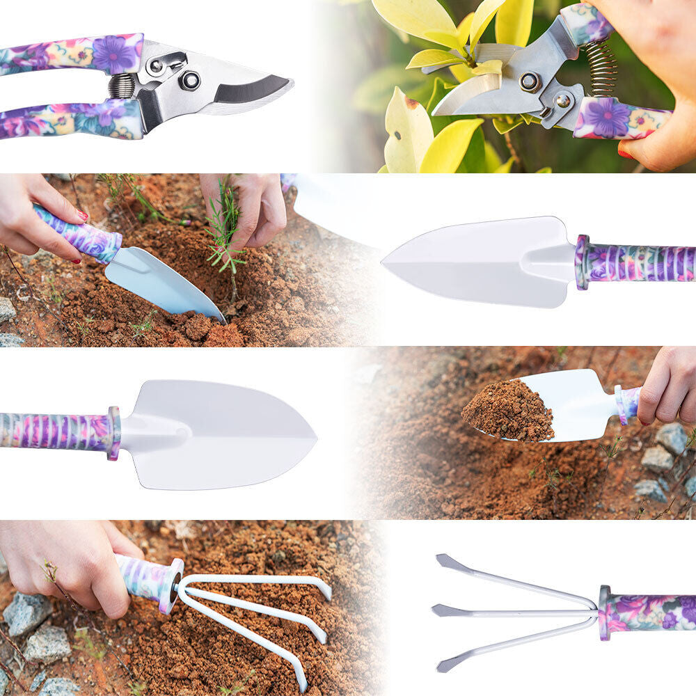 Set of 5 Heavy Duty Gardening Tools  Complete Garden Tool Kits for Indoors & Outdoors