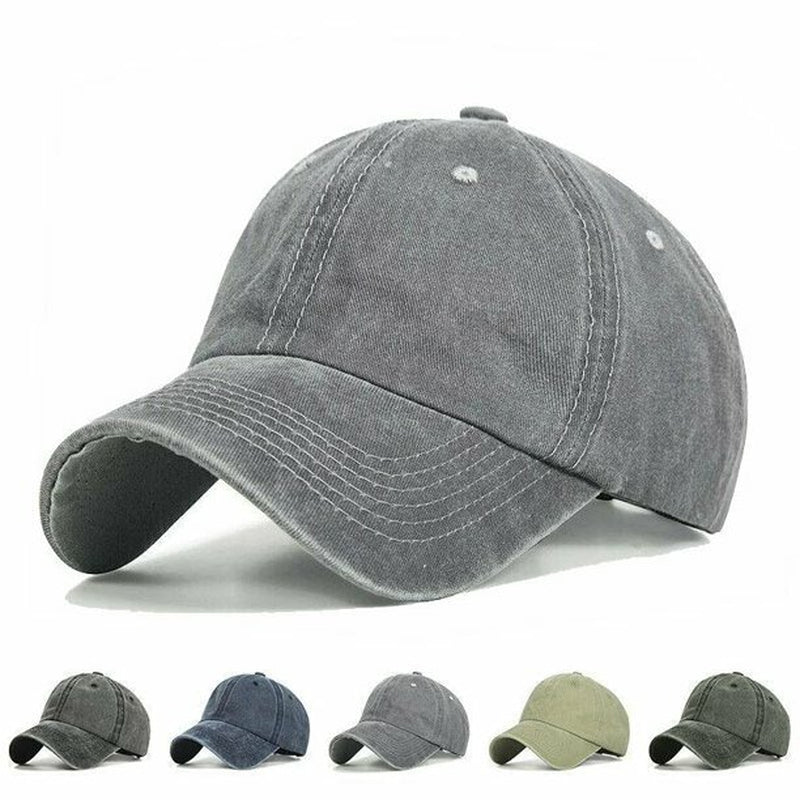 PONYTAIL HAT MESSY HIGH BUN DAD HAT PONYCAP ADJUSTABLE SOLID COTTON DISTRESSED W