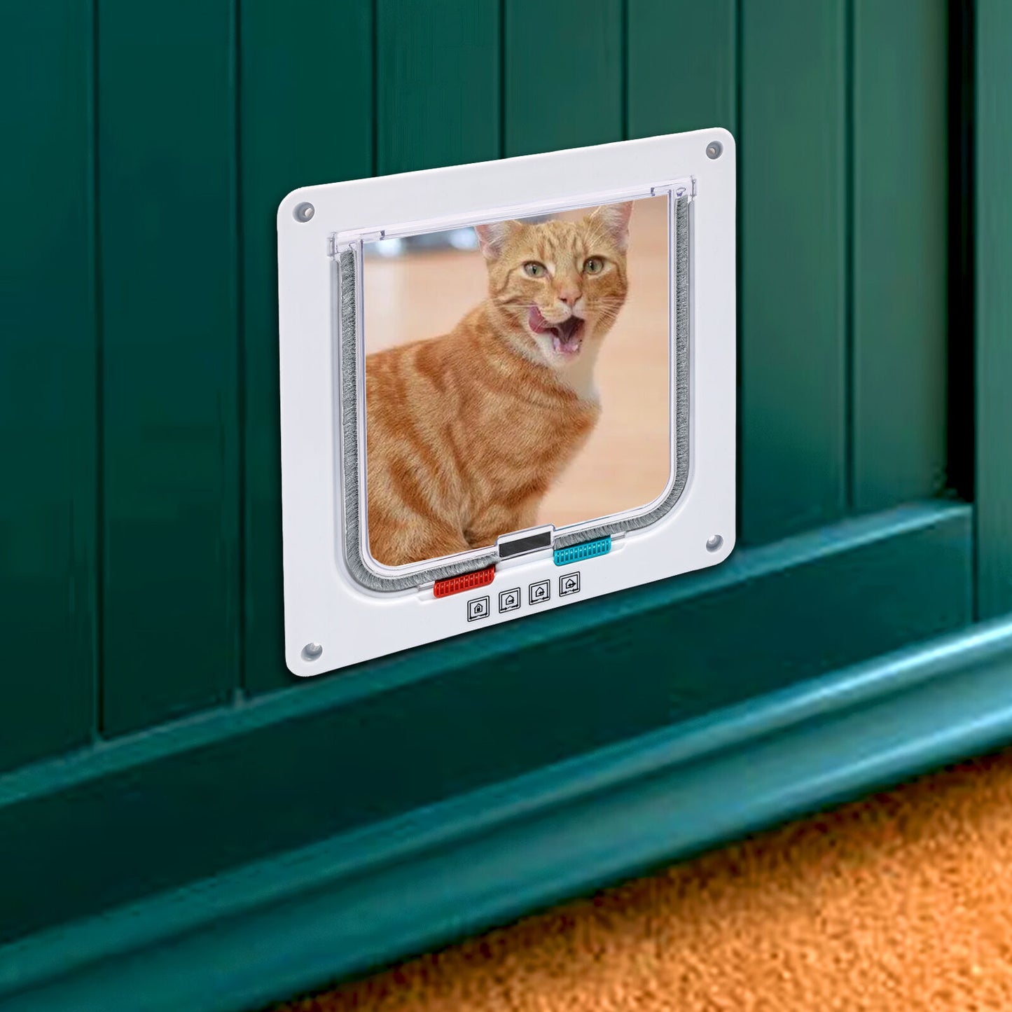  Pet Door for Cat Kitten Dog 4 Way Lock Lockable Safe Flap Door Durable 8"*7"