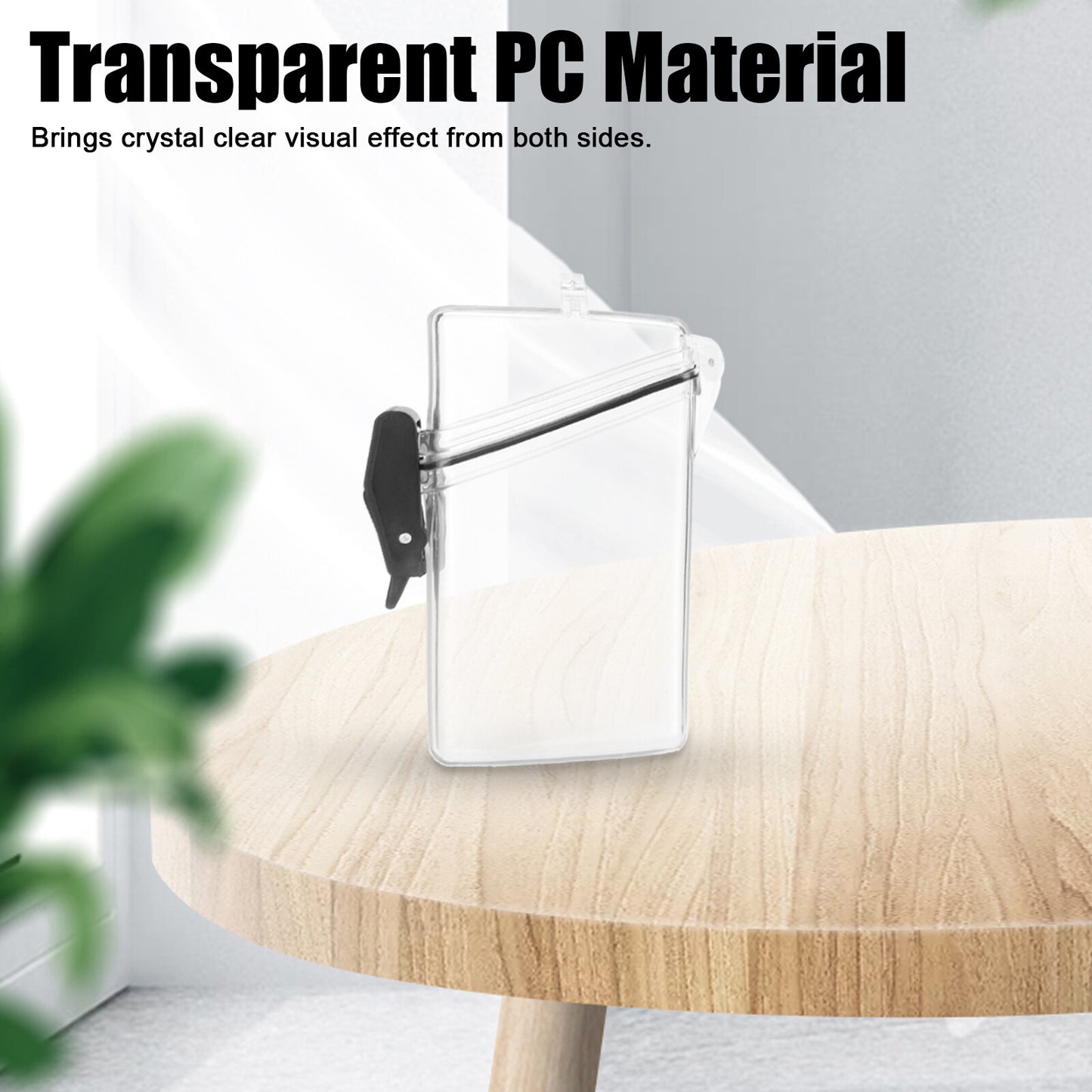 Waterproof ID Badge Holder Case, Clear Hard Plastic Card Protector with Lanyard