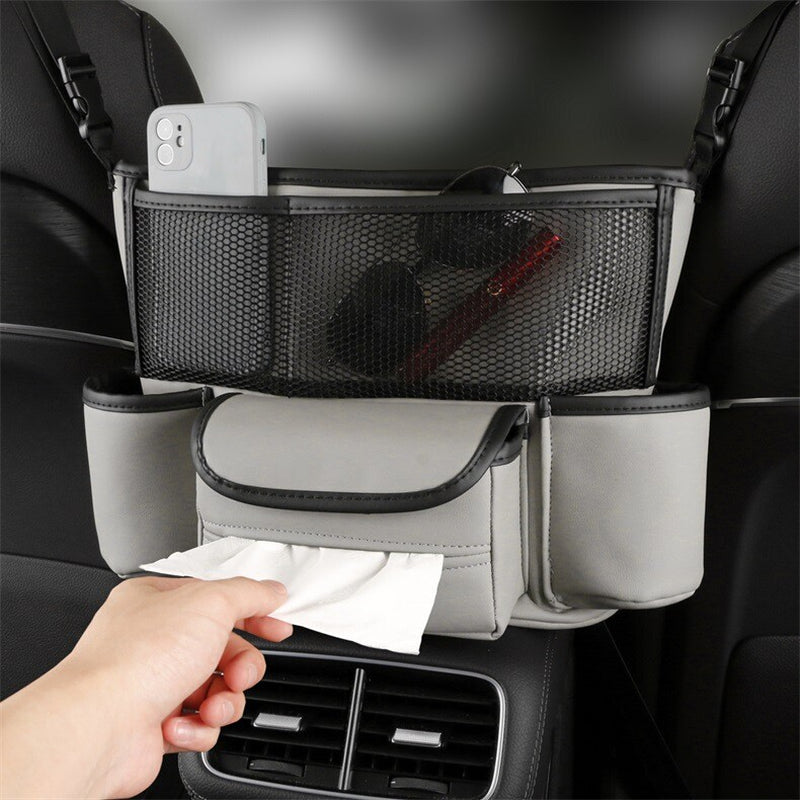Back Seat Organizer Interior Accessories Car Storage Bag Leather Multi-Pocket