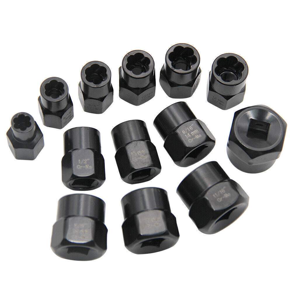 Heavy Duty Impact Bolt Extractor Kit – Nut Remover Socket Set for Rusted or Worn Fasteners