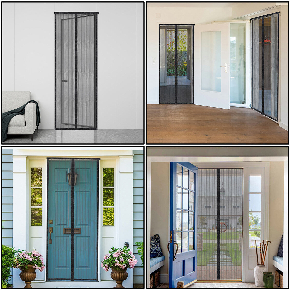 Magnetic Screen Door Mesh Curtain Heavy Duty Mosquito Net Bug Hands Free Closer