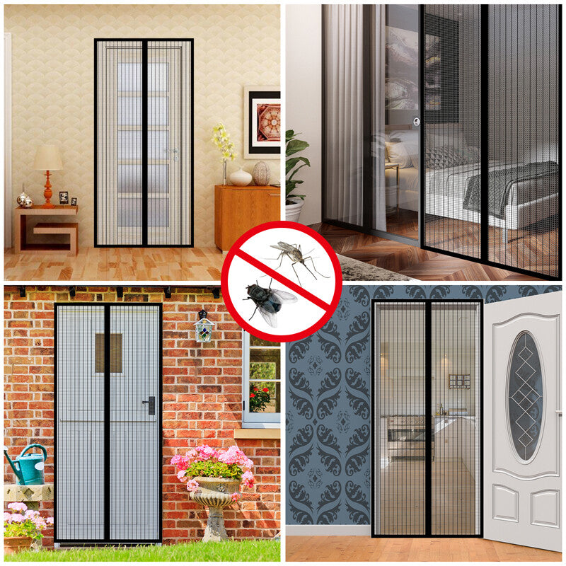 Magnetic Screen Door Mesh Curtain Heavy Duty Mosquito Net Bug Hands Free Closer