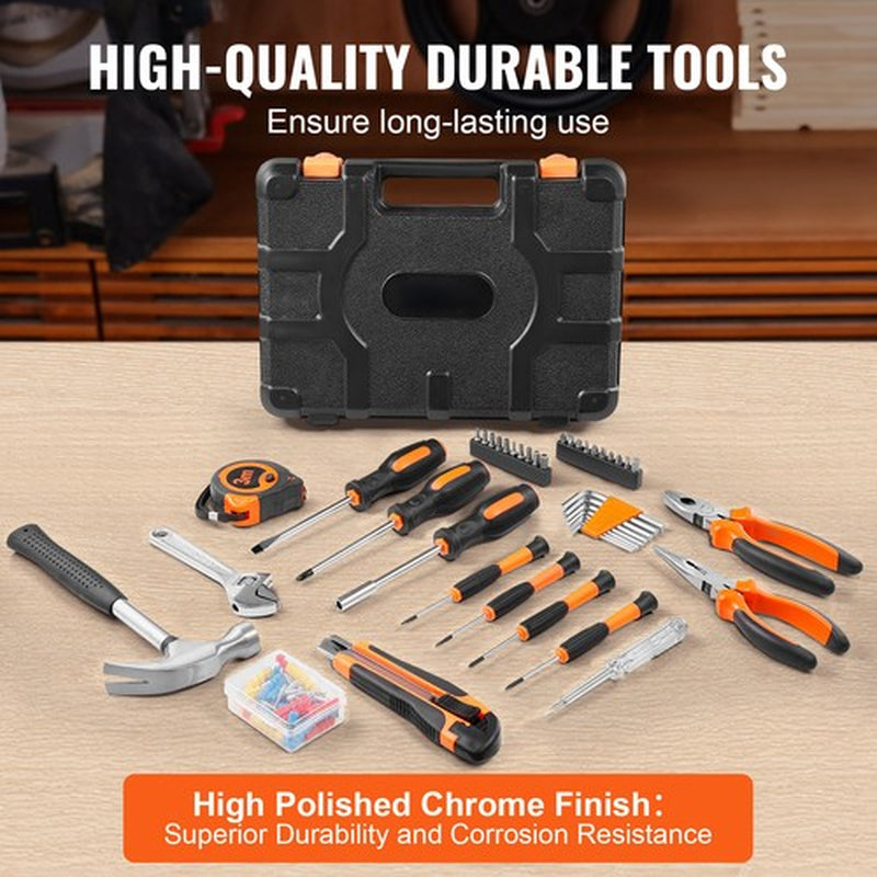 132 Pieces Tool Kit General Household Hand Tool Set with Portable Tool Case