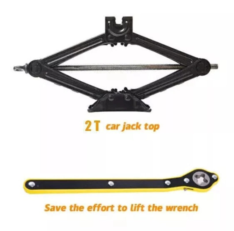 2 Ton Scissor Jack Handle Crank Wheel Lug Wrench Tool Kit Car Garage Tire✨