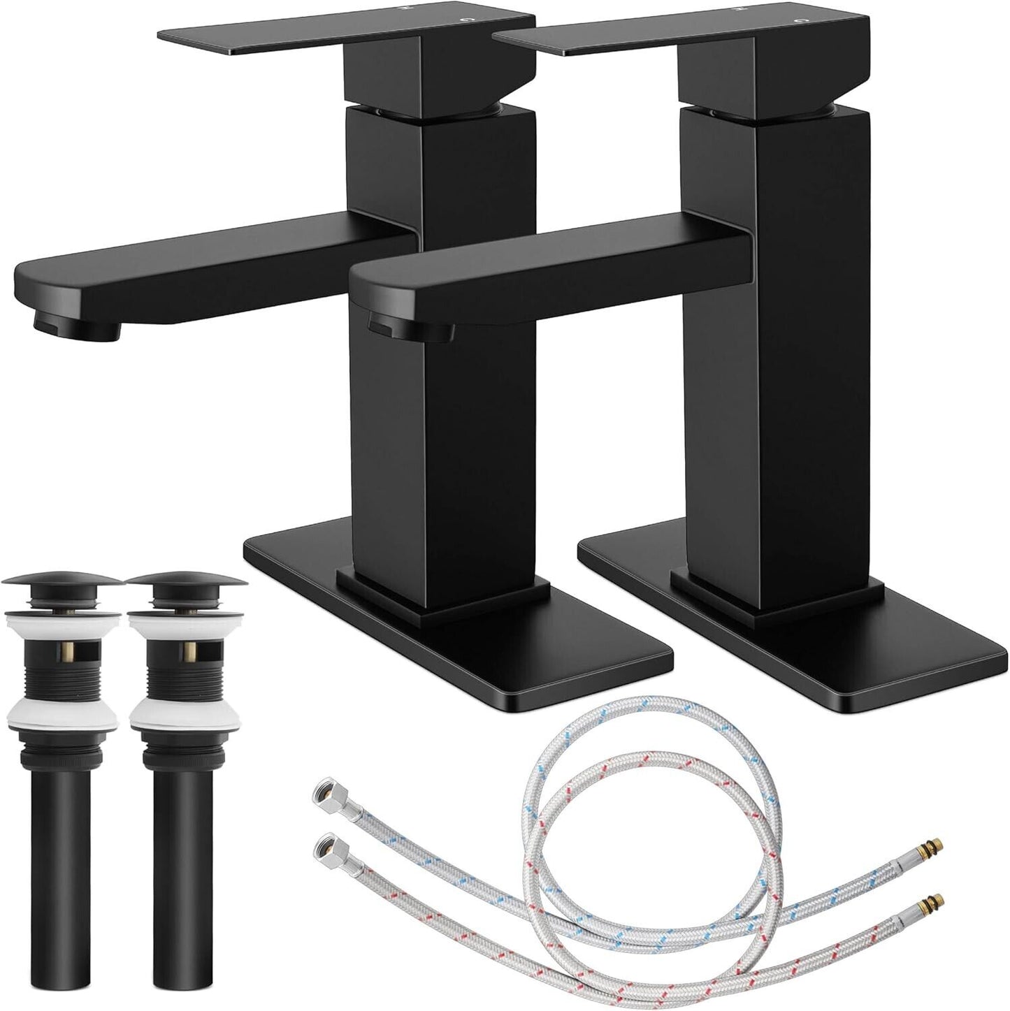 Bathroom Faucet with Drain & Hooks, Brushed Nickel Bathroom Faucets for Sink 1 O
