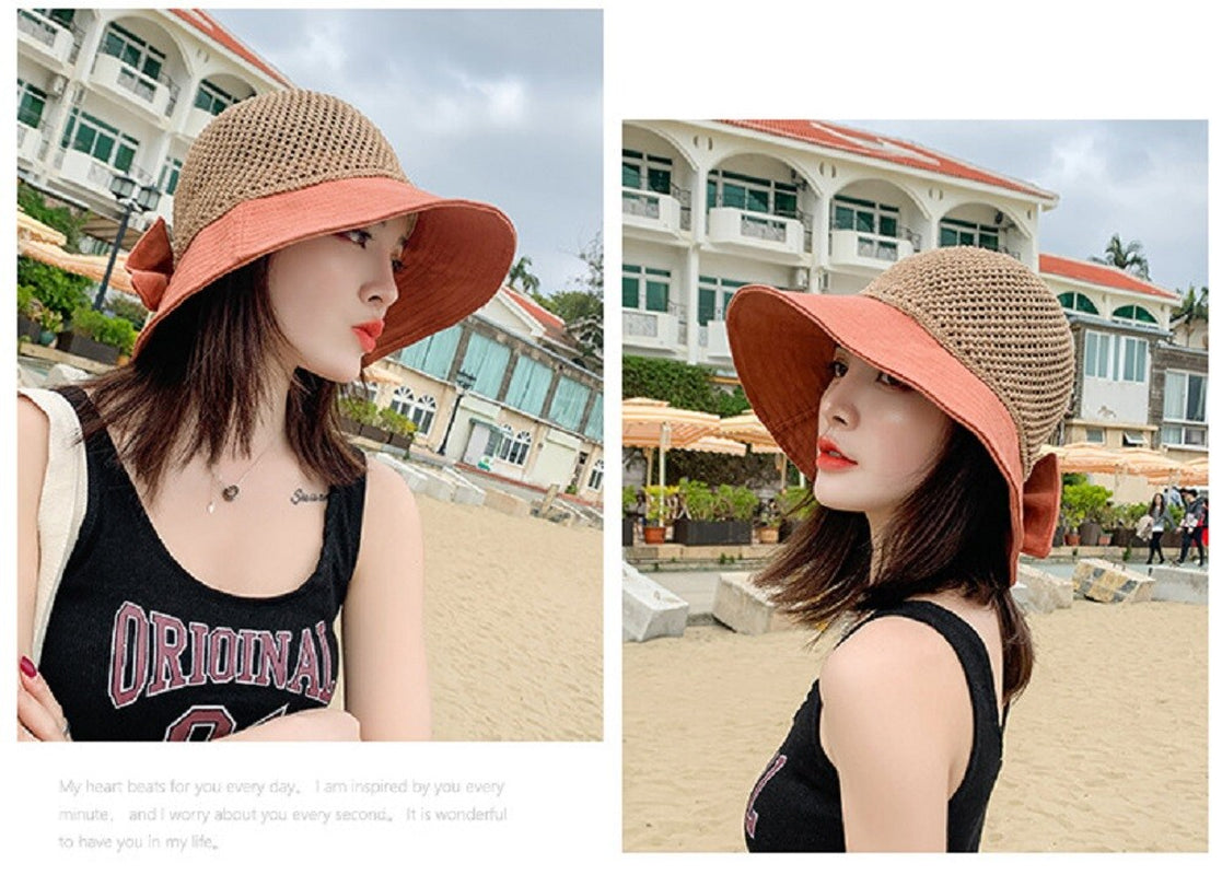 Women’S Floppy Straw Sun Hat – Wide Brim Beach Hat, Packable Summer Travel Cap